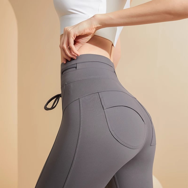 Women's High Waisted And Hip Lifting Tight Pants With Pockets