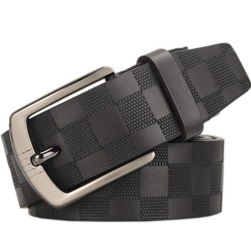 Men's Leather Belt Classic Business Pin Buckle