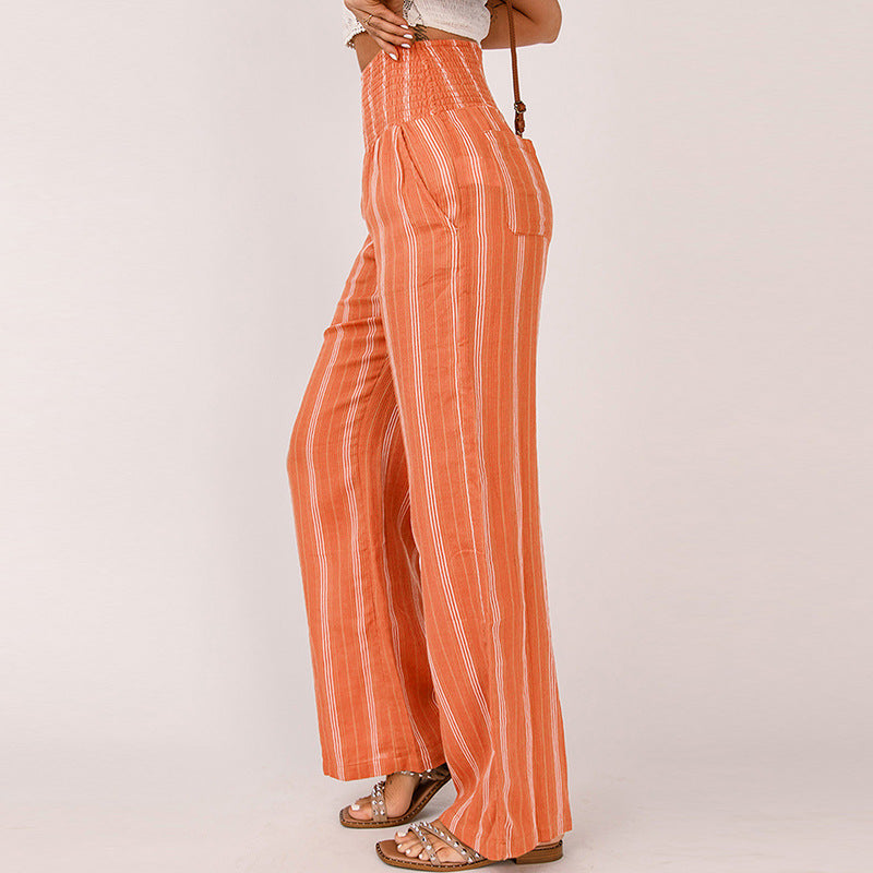 Striped Printed Women's Trousers Summer
