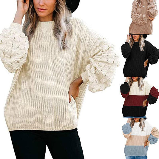 New Style Loose Pullover Commuter Knit Sweater Long Sleeves