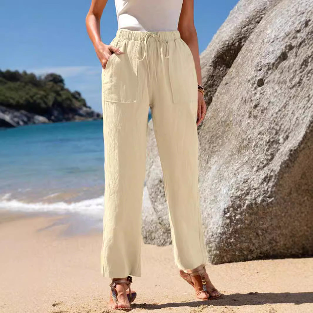 Wide-leg Pants Draping Effect Straight Pants Long High-end