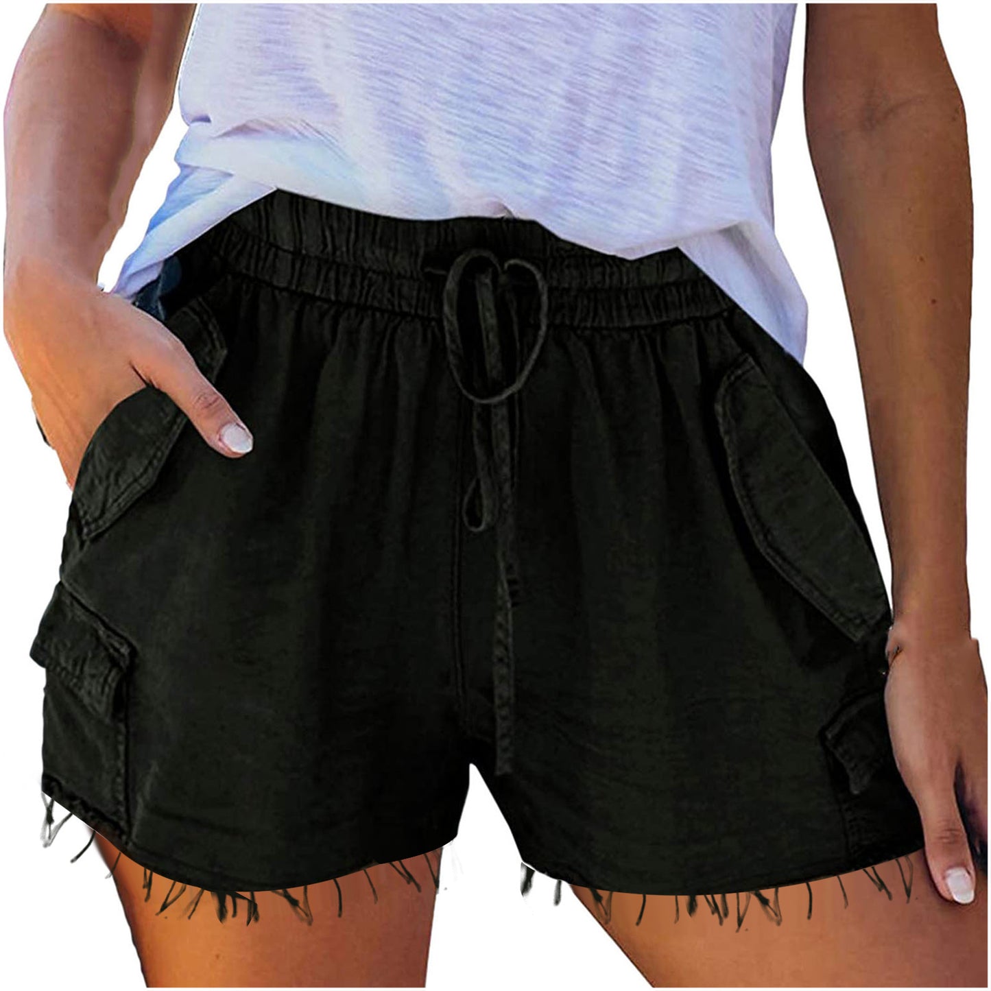 Casual Wide-leg Pants High-waist Loose-fitting Shorts