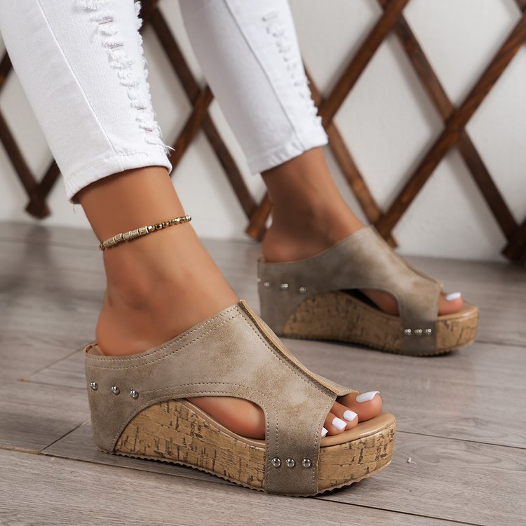 Plus Size Women's Wedge Peep Toe Platform Sandals