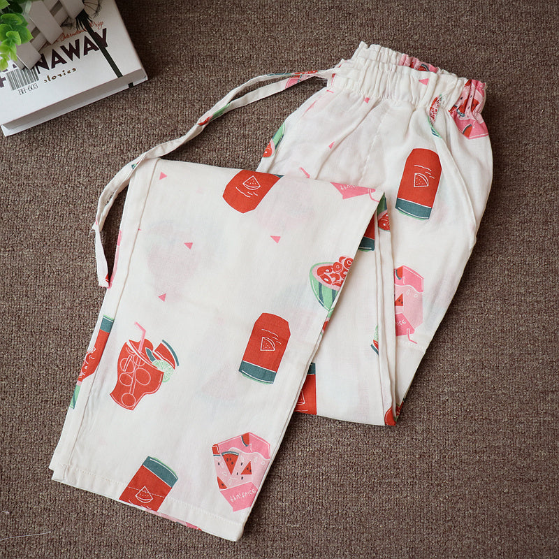 Double Layered Oversized Sleeping Pants With Added Fat And Breathable Floral Patterns