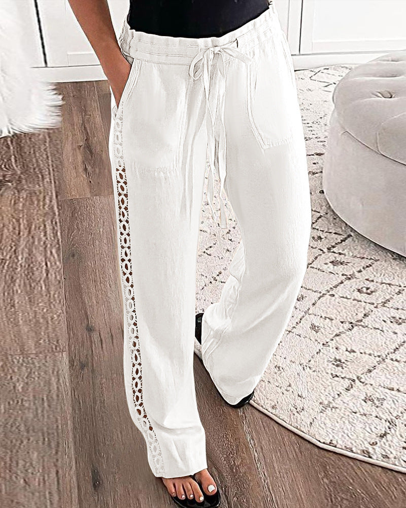 Women's Lace Patchwork Casual Pants