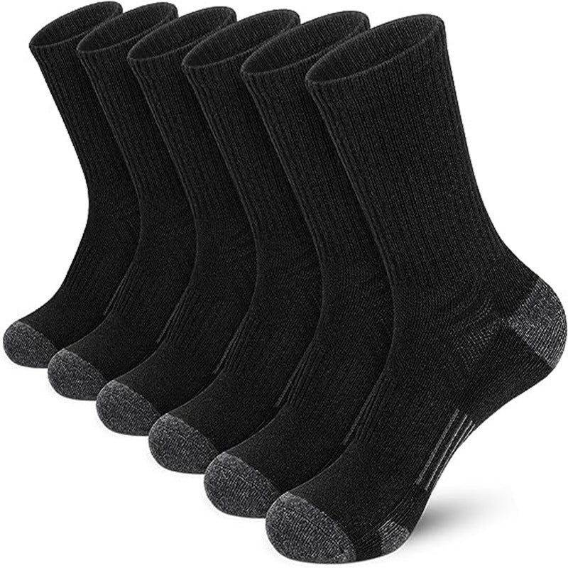 Men's Long Cotton Socks Black And White Autumn And Winter