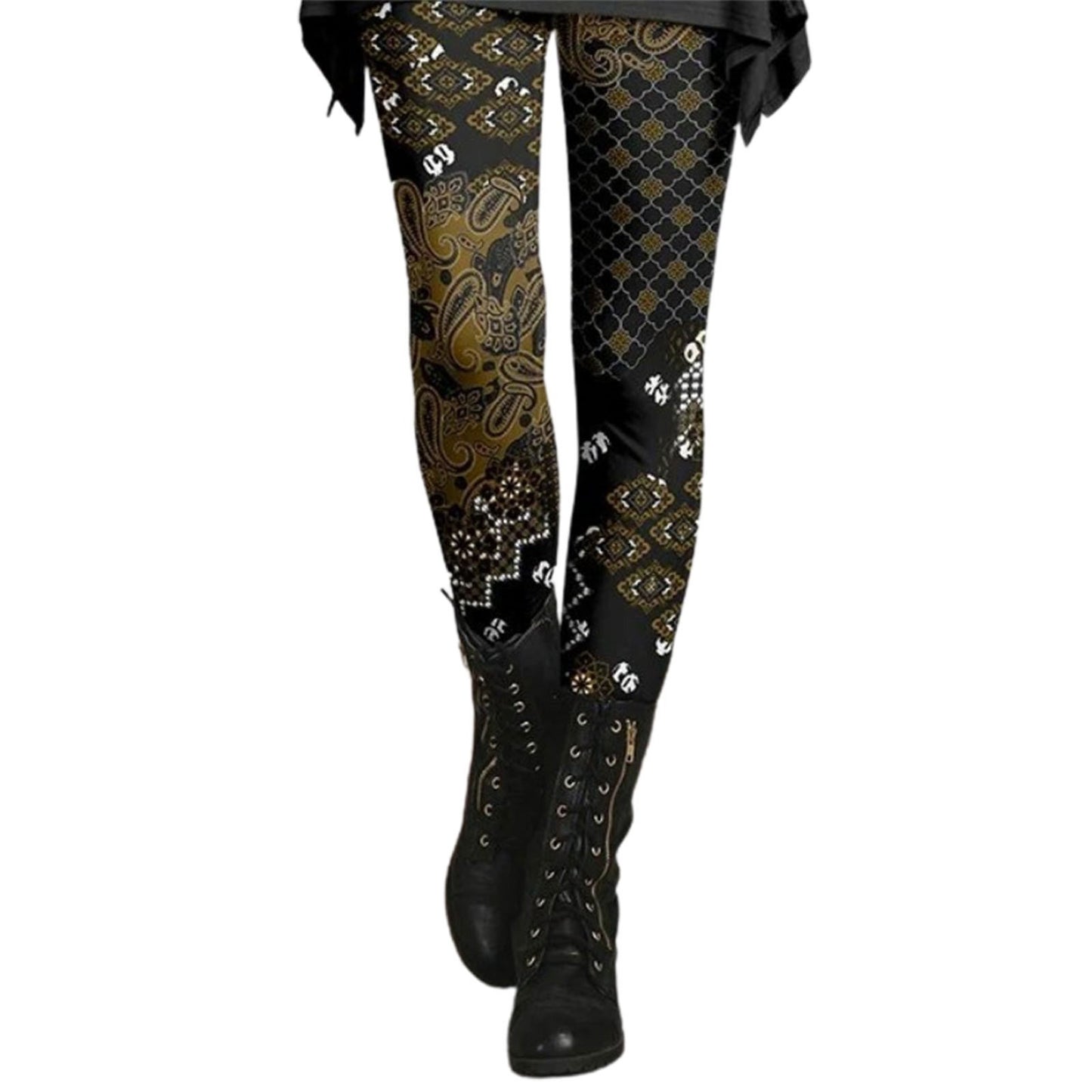 Women's Fashionable Retro Ethnic Style Slimming Printed Leggings