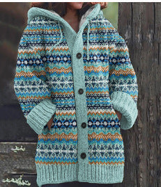 Retro Coat Lazy Hooded Knitted