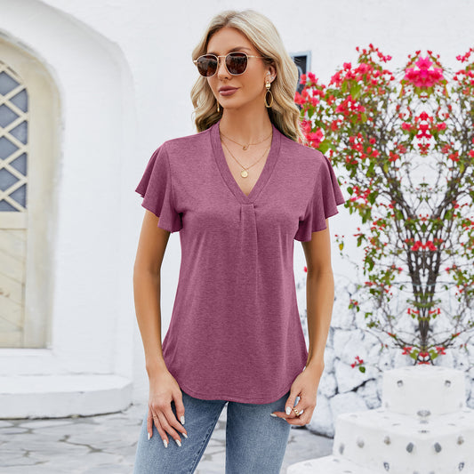 Fashion Short Sleeve T-shirt Top For Women