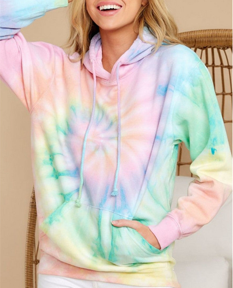 Hoodie tie-dye hooded sport loose top