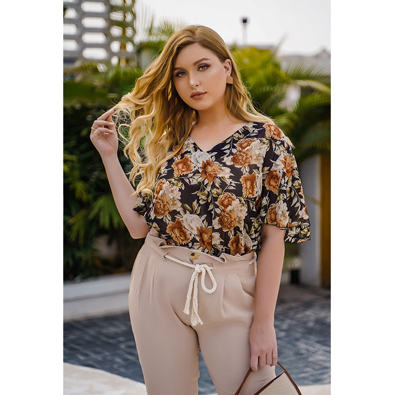 Floral chiffon blouse