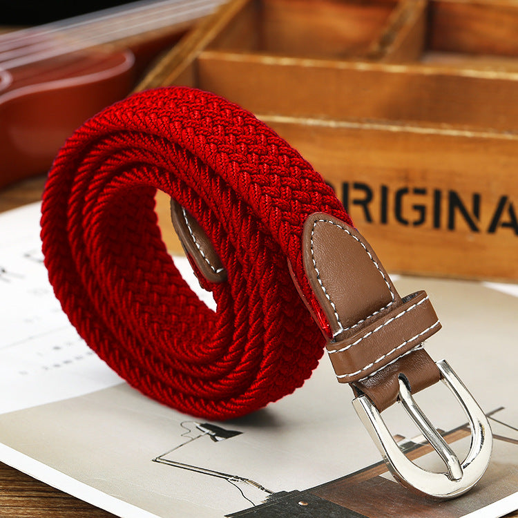 Canvas Belt Belt Elastic Woven Fashion Casual All-match Solid Color Elastic Belt
