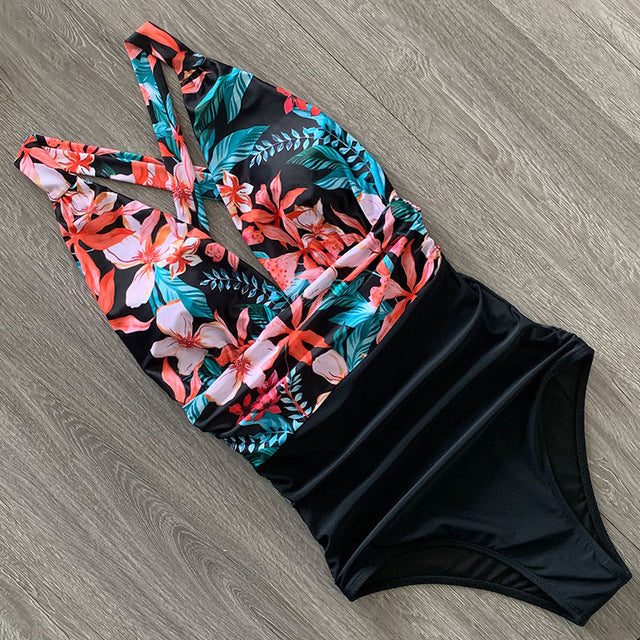 Women's V-neck swimsuit