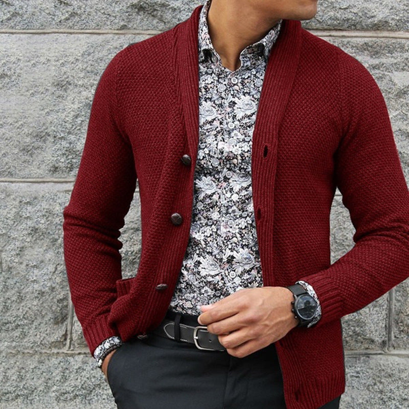 Men's Cardigan Single-breasted Sweater Top