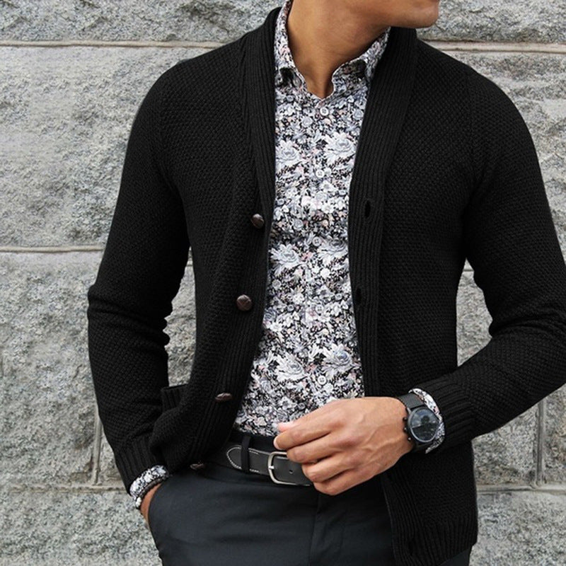 Men's Cardigan Single-breasted Sweater Top