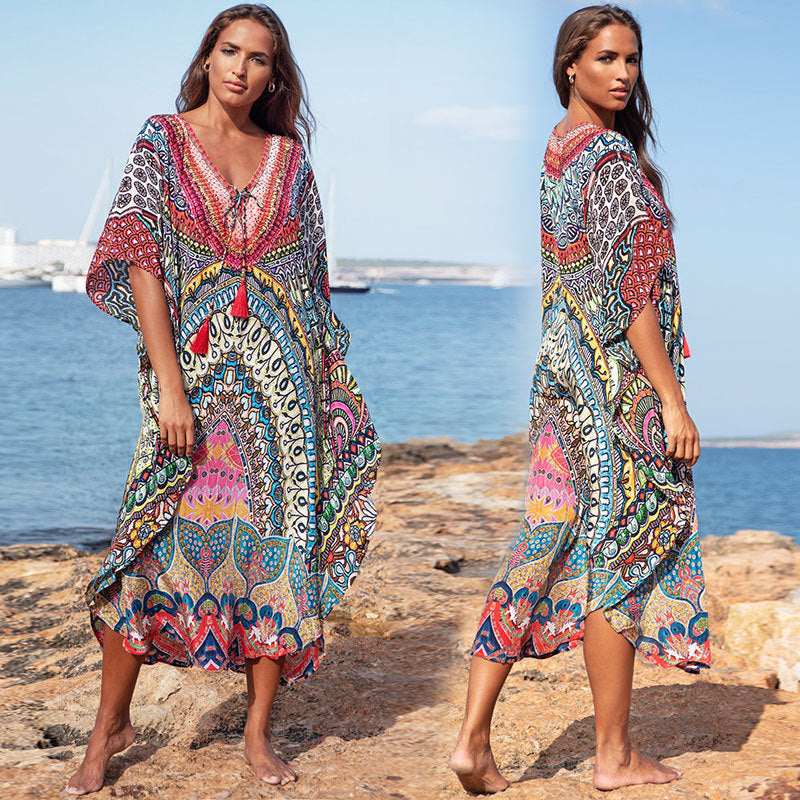 Oversized Loose Plus Size Vacation Dress Bikini Cover-up Robe