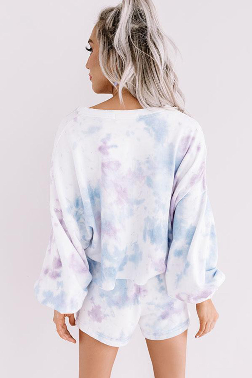 Printed and dyed cardigan sleeve pajamas