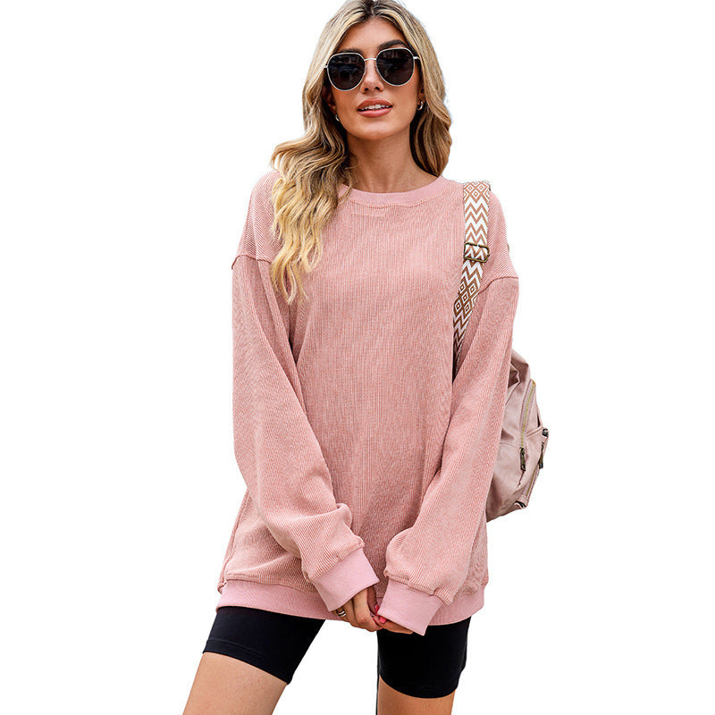 European And American Leisure Style Oversize Solid Color Pullover