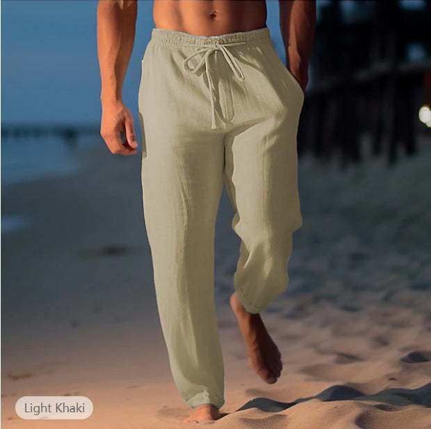 Beach Pants Drawstring Elastic Waist Straight Flat Comfortable Transparent