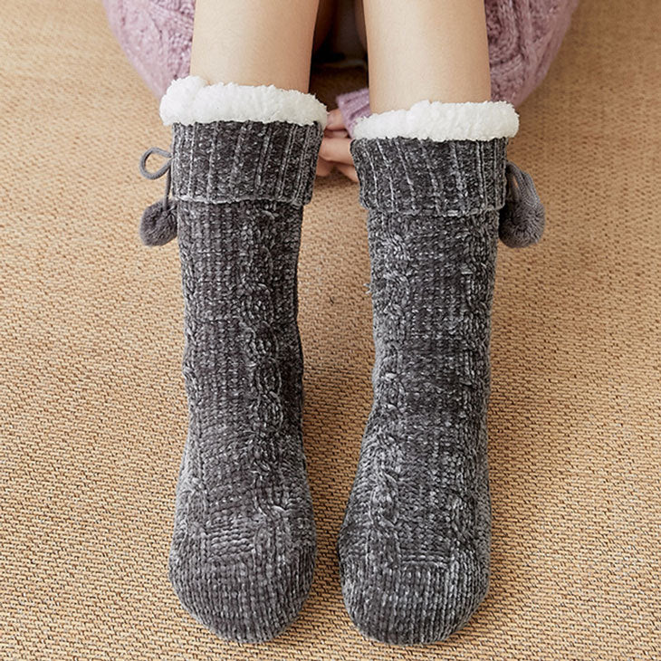 Women's thickened plus velvet floor socks