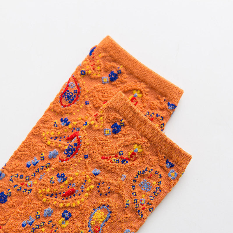 Women's ethnic flower socks