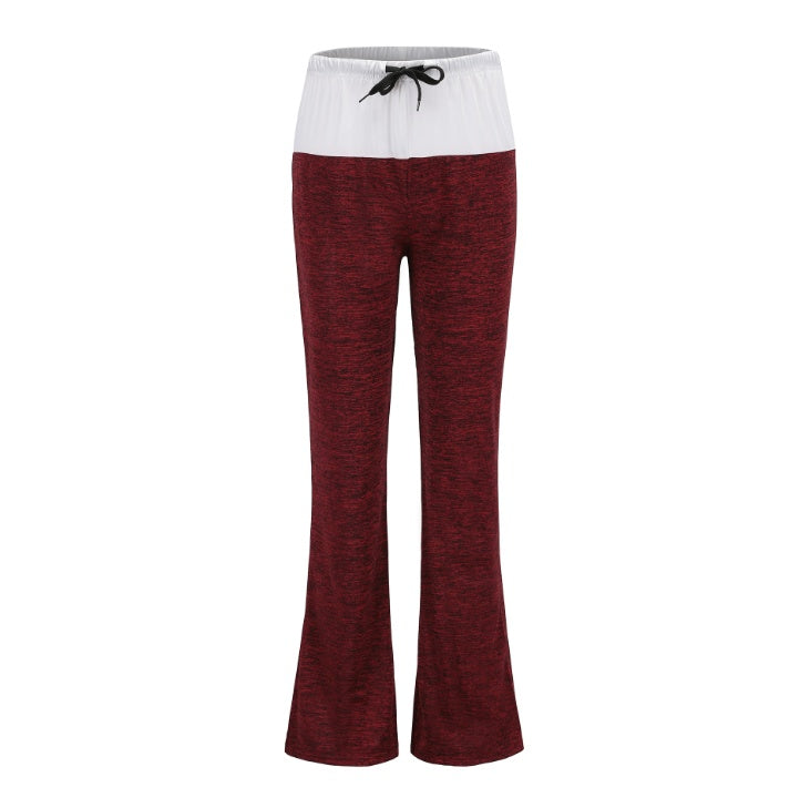 European and American stitching yoga trousers outdoor casual wide leg pants