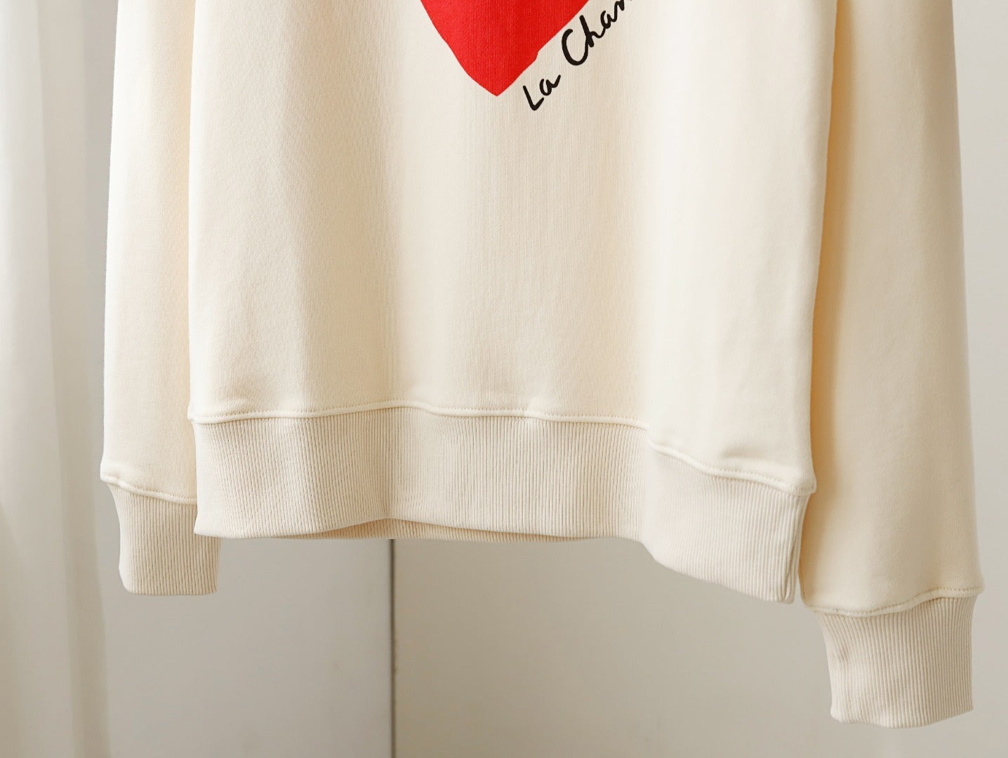 Casual Heart Printing Round Neck Loose Set Head Sweatshirt