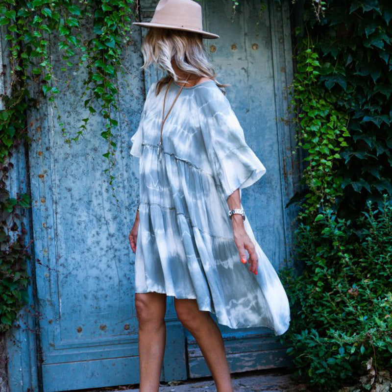 Tie-dye loose dress