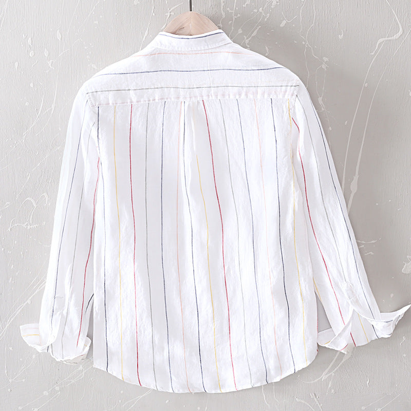 Casual Men's Striped Long Sleeve Shirt