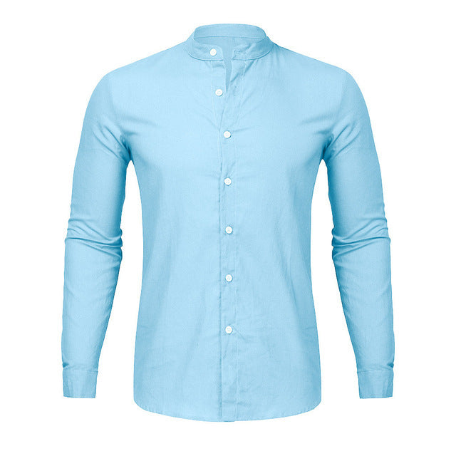 Cardigan long sleeve shirt men