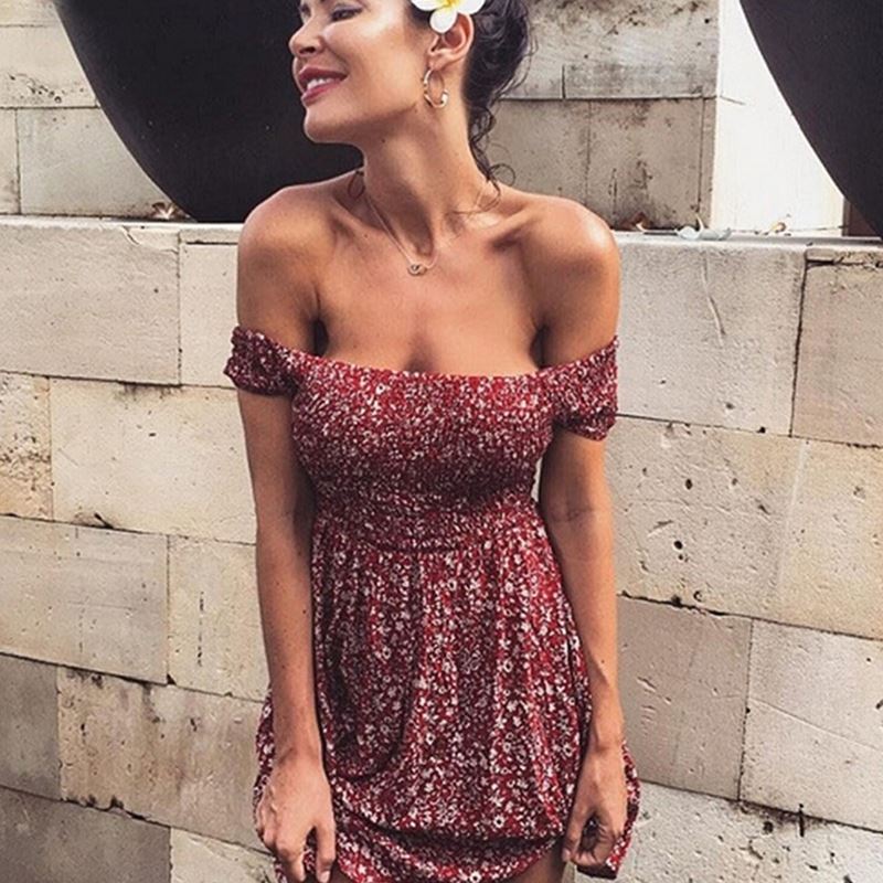 Women's off-the-shoulder floral dress