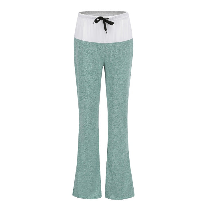 European and American stitching yoga trousers outdoor casual wide leg pants