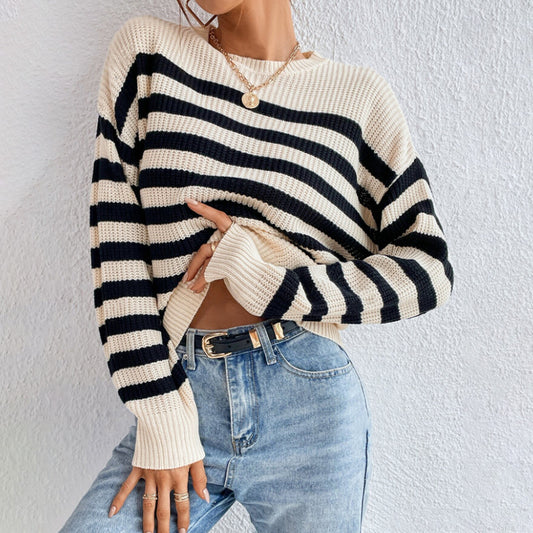 Women's Classic Striped Inner Knitted Top