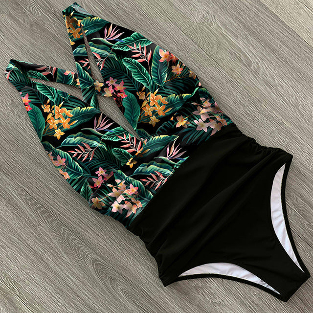 Women's V-neck swimsuit