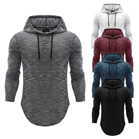 Men's Casual Cotton Hoodies Long Sleeve Sweatshirts Solid Color