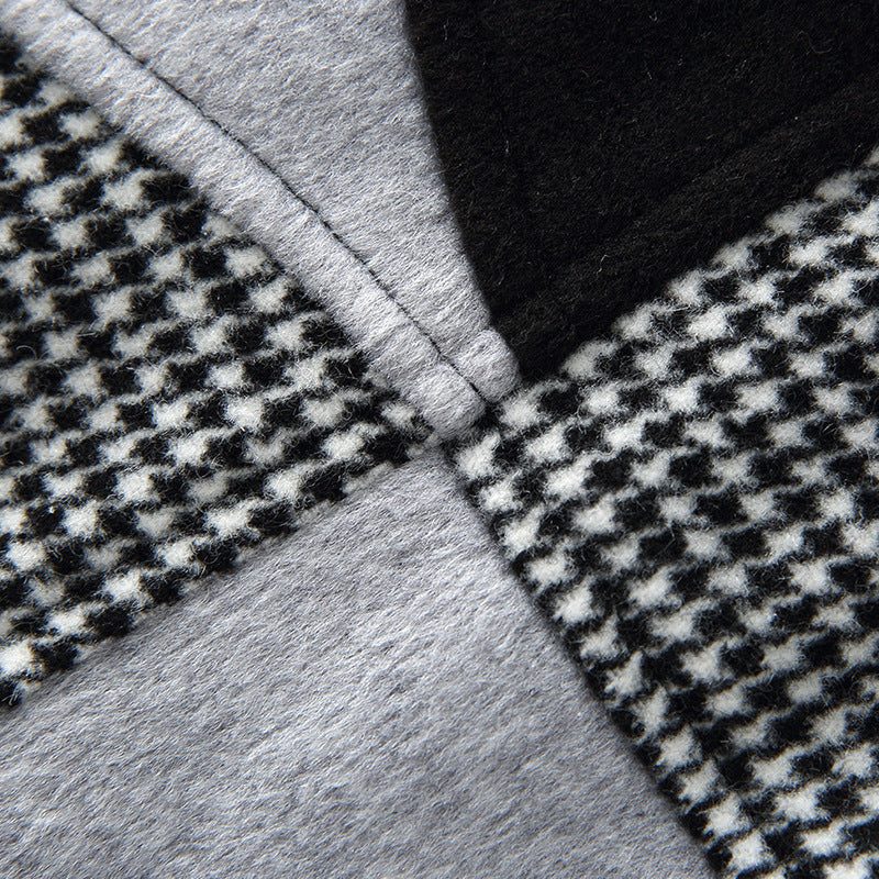 Stitching Irregular Cloak Woolen Coat