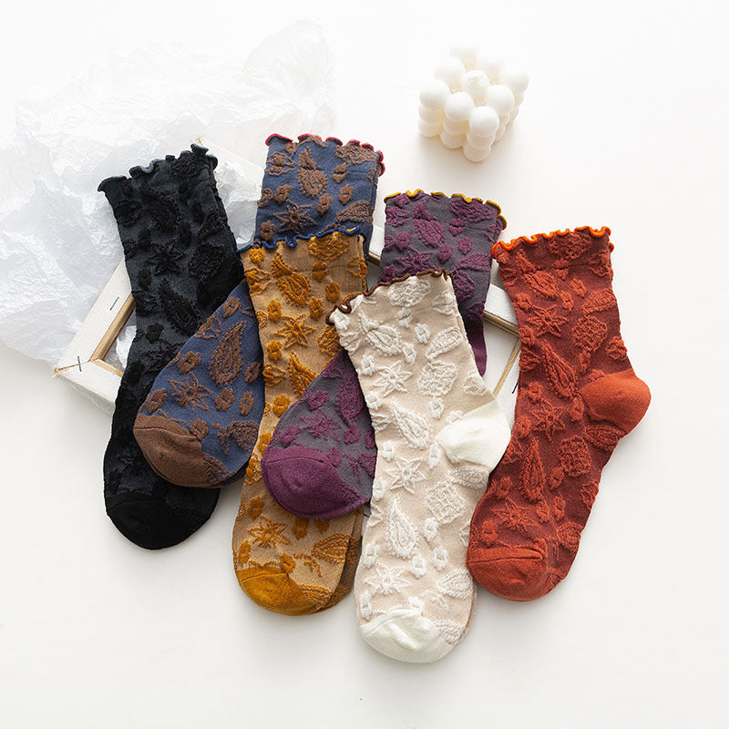 Autumn And Winter Japanese Retro Lace Mid-Tube Socks