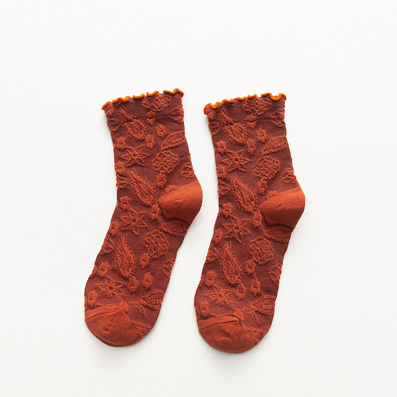 Autumn And Winter Japanese Retro Lace Mid-Tube Socks