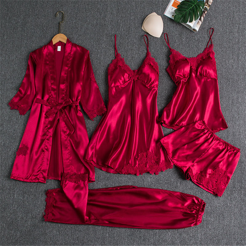 Sling Five-Piece Pajamas Set Women