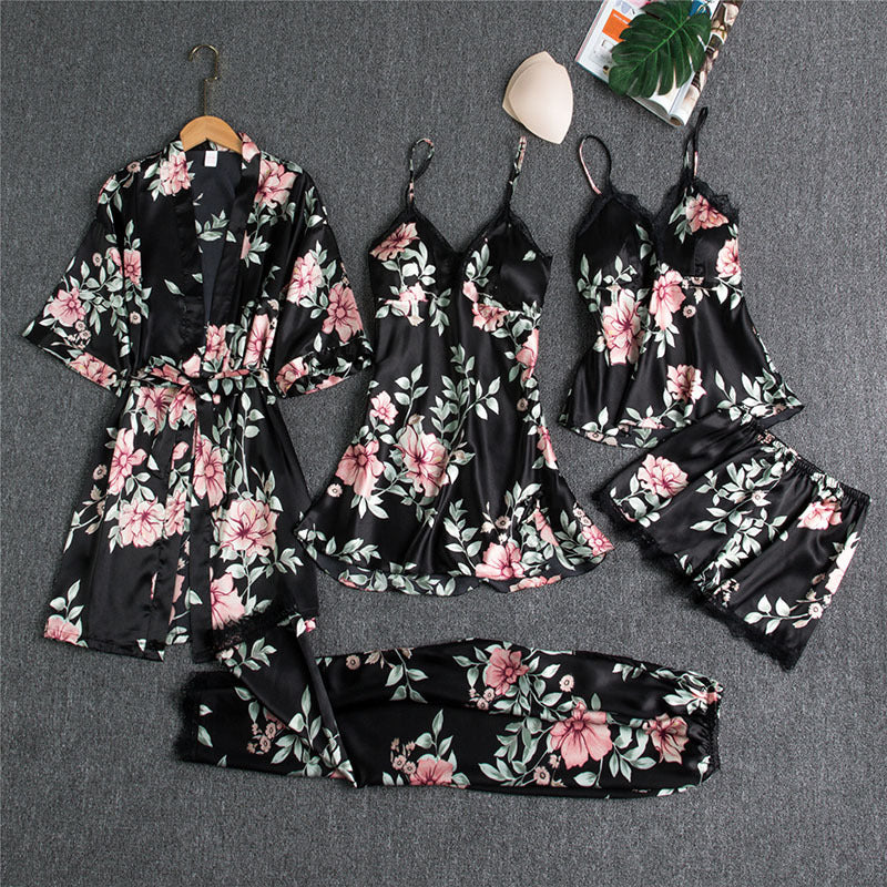 Sling Five-Piece Pajamas Set Women