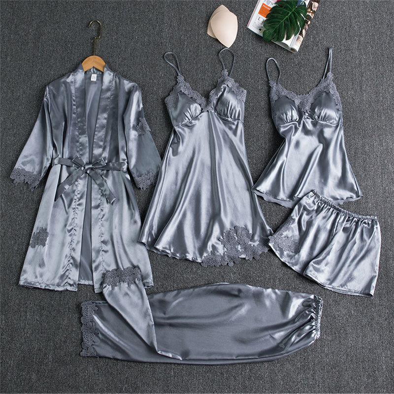 Sling Five-Piece Pajamas Set Women