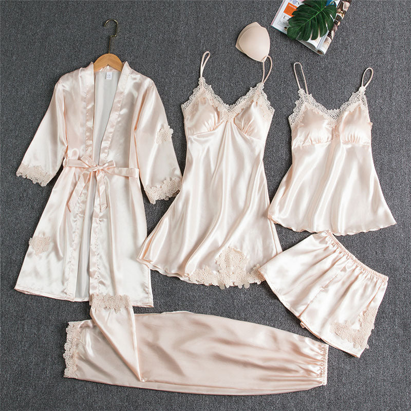 Sling Five-Piece Pajamas Set Women