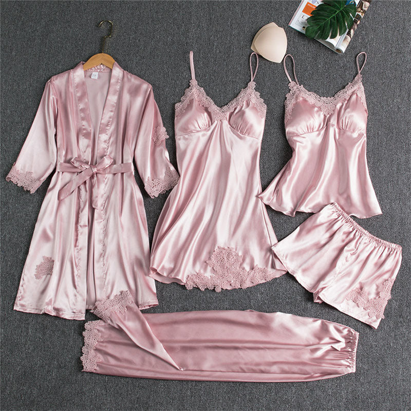 Sling Five-Piece Pajamas Set Women