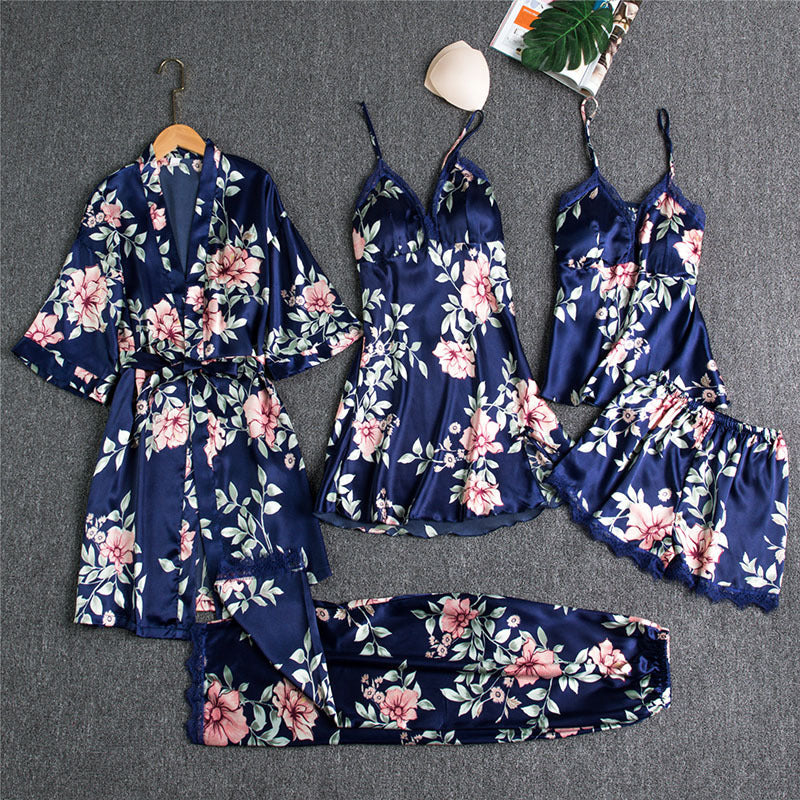 Sling Five-Piece Pajamas Set Women