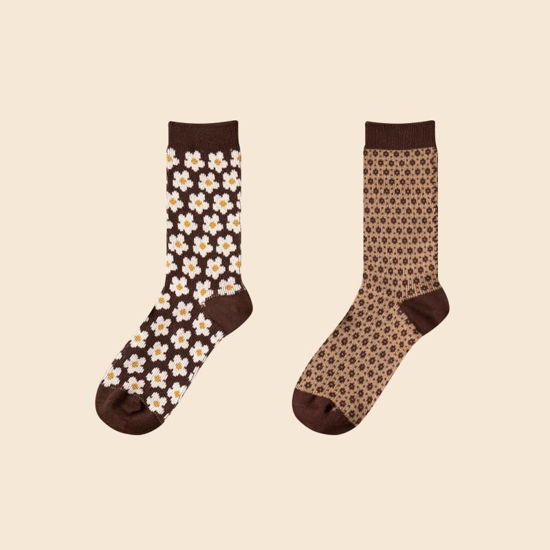 Coffee Color Socks Women's Tube Socks Autumn And Winter Pure Cotton Warmth And Thickening