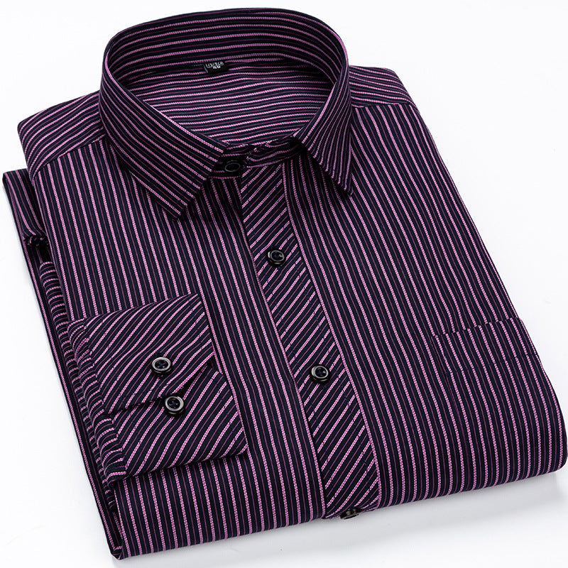 Men's Pinstripe Long-Sleeved Comfortable Shirt