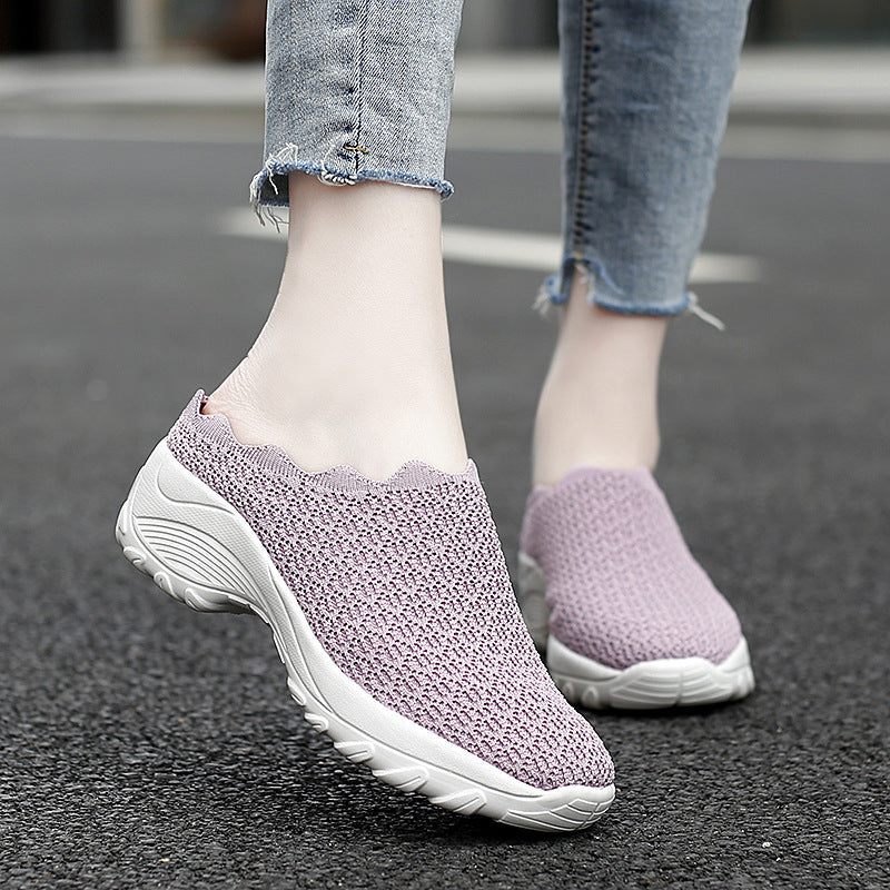 Summer Old Beijing Cloth Shoes Women Mesh Surface Breathable Mother Shoes