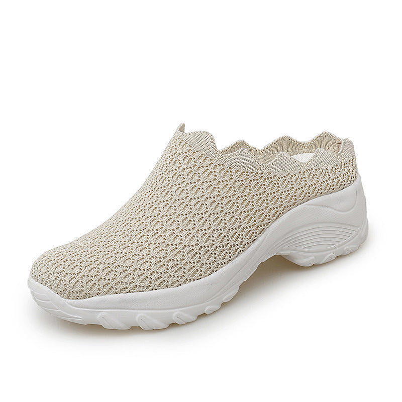 Summer Old Beijing Cloth Shoes Women Mesh Surface Breathable Mother Shoes