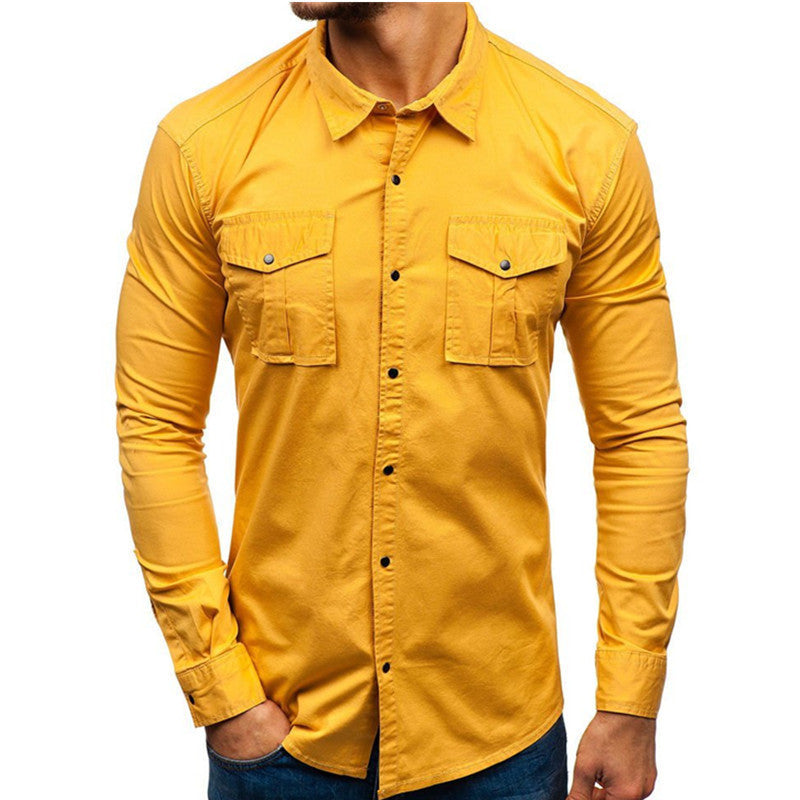 Men Autumn Winter Long Sleeve Man Cotton Shirt