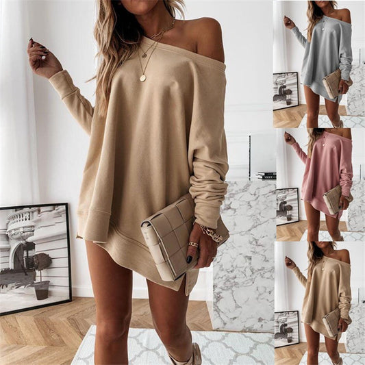 Pure Color Long-sleeved All-match Loose-fitting Sweater